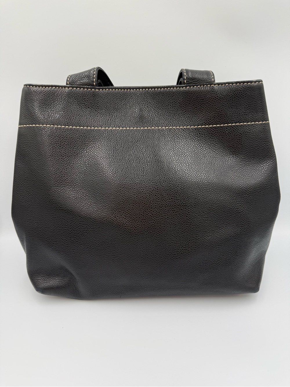 CHANEL Black Caviar Leather Tote with Silver CC Accent - Picture 2 of 16